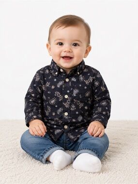 🎉HP🎉 Paisley button down shirt size 12 to 18 months